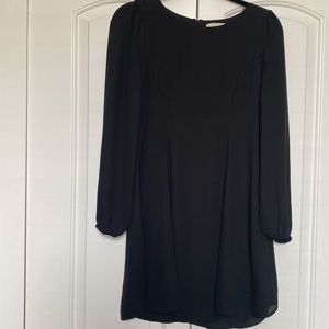 Black lined dress  pleats down front